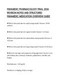 PARAMEDIC PHARMACOLOGY FINAL 2026  REVISION NOTES AND STRUCTURED  PARAMEDIC MEDICATION OVERVIEW GUIDE 