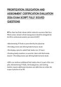 PRIORITIZATION&comma; DELEGATION AND  ASSIGNMENT CERTIFICATION EVALUATION  2026 EXAM SCRIPT FULLY SOLVED  QUESTIONS
