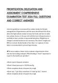 PRIORITIZATION&comma; DELEGATION AND  ASSIGNMENT COMPREHENSIVE  EXAMINATION TEST 2026 FULL QUESTIONS  AND CORRECT ANSWERS
