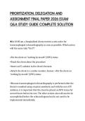 PRIORITIZATION&comma; DELEGATION AND  ASSIGNMENT FINAL PAPER 2026 EXAM  Q&A STUDY GUIDE COMPLETE SOLUTION
