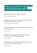 RN COMPREHENSIVE ONLINE PRACTICE A AND B ACTUAL EXAM PAPER 2026 QUESTIONS WITH SOLUTIONS GRADED A&plus;