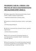 PROGRESSIVE CARE RN A VERSION 1 2026  PRACTICE SET MOCK EXAM REVISION NOTES  AND SOLUTIONS EXPERT GRADE A&plus; 