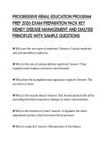 PROGRESSIVE RENAL EDUCATION PROGRAM  PREP 2026 EXAM PREPARATION PACK KEY  KIDNEY DISEASE MANAGEMENT AND DIALYSIS  PRINCIPLES WITH SAMPLE QUESTIONS