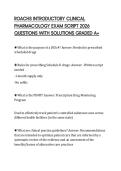 ROACHS INTRODUCTORY CLINICAL PHARMACOLOGY EXAM SCRIPT 2026 QUESTIONS WITH SOLUTIONS GRADED A&plus;