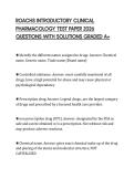 ROACHS INTRODUCTORY CLINICAL PHARMACOLOGY TEST PAPER 2026 QUESTIONS WITH SOLUTIONS GRADED A&plus;