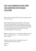 PSYC 304 EXAMINATION STUDY SHEET  2026 QUESTIONS WITH DETAILED  SOLUTIONS