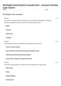 Washington State Property & Casualty Exam &ndash; Insurance Licensing &ndash; study material