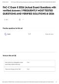 FAC-C Exam &vert;&vert; 2026 &lpar;Actual Exam&rpar; Questions with verified Answers &vert; FREQUENTLY MOST TESTED QUESTIONS AND VERIFIED SOLUTIONS &commat; 2026