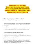WELLCARE ACT MASTERY CERTIFICATION FINAL EXAM STUDY GUIDE 2026 &vert; COMPLETE QUESTIONS &vert; VERIFIED ANSWERS &vert; GRADED A &plus; &vert; PASS GUARANTEED &vert; RECENT EDITION