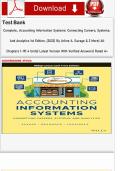 Test Bank for Accounting Information Systems&colon; Connecting Careers&comma; Systems&comma; and Analytics&comma; 1st Edition by Savage&comma; Brannock&comma; and Foksinska &vert;All Chapters Covered&vert;