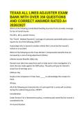 Texas all adjuster  exam bank with 350 questions and correct answers rated a&plus; 2026&sol;2027