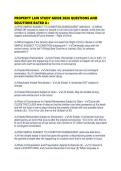 PROPERTY LAW STUDY GUIDE 2026 QUESTIONS AND SOLUTIONS RATED