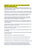 PROPERTY LAW LATEST 2026 TEST PAPER QUESTIONS AND SOLUTIONS RATED
