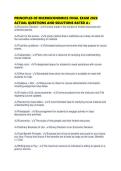 PRINCIPLES OF MICROECONOMICS FINAL EXAM 2026 ACTUAL QUESTIONS AND SOLUTIONS RATE