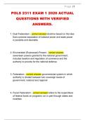 POLS 2311 EXAM 1 2026 ACTUAL  QUESTIONS WITH VERIFIED  ANSWERS&period;