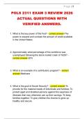 POLS 2311 EXAM 3 REVIEW 2026  ACTUAL QUESTIONS WITH  VERIFIED ANSWERS&period; 