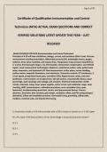 Certificate of Qualification Instrumentation and Control Technician &lpar;447A&rpar; ACTUAL EXAM QUESTIONS AND CORRECT VERIFIED SOLUTIONS LATEST UPDATE THIS YEAR &ndash; JUST RELEASED