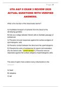 UTA A&P II EXAM 3 REVIEW 2026  ACTUAL QUESTIONS WITH VERIFIED  ANSWERS&period; 