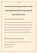 LSUS MHA 706 Financial Management Midterm ACTUAL EXAM QUESTIONS AND CORRECT DETAILED ANSWERS LATEST UPDATE THIS YEAR