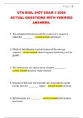 UTA BIOL 2457 EXAM 3 2026  ACTUAL QUESTIONS WITH VERIFIED  ANSWERS&period;