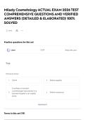 Milady Cosmetology ACTUAL EXAM 2026 TEST COMPREHENSIVE QUESTIONS AND VERIFIED ANSWERS &lpar;DETAILED & ELABORATED&rpar; 100&percnt; SOLVED