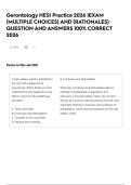 Gerontology HESI Practice 2026 &vert;EXAM &lpar;MULTIPLE CHOICES&rpar; AND &lpar;RATIONALES&rpar; QUESTION AND ANSWERS 100&percnt; CORRECT 2026