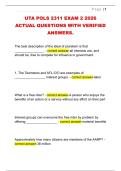 UTA POLS 2311 EXAM 2 2026  ACTUAL QUESTIONS WITH VERIFIED  ANSWERS&period; 