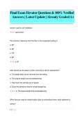 Elevator Mechanic Exam Questions and Answers With Expert Explanation &lpar;2026&sol;2027 Update&rpar; &vert; Complete A&plus; Guide