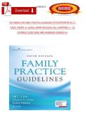 Family Practice Guidelines&comma; 5th Edition by Jill C&period; Cash&comma; Cheryl A&period; Glass & Jenny Mullen &ndash; Test Bank Questions and Answers &vert; Chapters 1&ndash;23 Complete &lpar;A&plus; Grade&rpar;