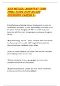 NHA MEDICAL ASSISTANT CCMA FINAL PAPER 2026 SOLVED QUESTIONS GRADED A&plus;