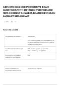 ABFM ITE 2026 COMPREHENSIVE EXAM QUESTIONS WITH DETAILED VERIFIED AND 100&percnt; CORRECT ANSWERS BRAND NEW EXAM ALREADY GRADED A&plus;&excl;&excl;