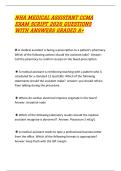 NHA MEDICAL ASSISTANT CCMA EXAM SCRIPT 2026 QUESTIONS WITH ANSWERS GRADED A&plus;