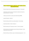Floral - Final Exam Review Questions with Verified Answers  &lpar;Guaranteed Success&rpar; 