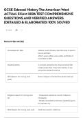 GCSE Edexcel History The American West ACTUAL EXAM 2026 TEST COMPREHENSIVE QUESTIONS AND VERIFIED ANSWERS &lpar;DETAILED & ELABORATED&rpar; 100&percnt; SOLVED