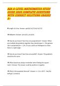 AQA A-LEVEL MATHEMATICS STUDY GUIDE 2026 COMPLETE QUESTIONS WITH CORRECT SOLUTIONS GRADED A&plus;