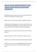 AQA A-LEVEL MATHEMATICS STUDY GUIDE 2026 COMPLETE QUESTIONS WITH CORRECT SOLUTIONS GRADED A&plus;