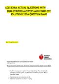 ACLS EXAM ACTUAL QUESTIONS WITH 100&percnt; VERIFIED ANSWERS AND COMPLETE SOLUTIONS 2026 QUESTION BANK 