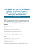 WGU Hesi Med Surg - The WGU HESI Med Surg Medication Administration Calculations 2026&sol;2027 Exam&comma; developed by Elsevier in collaboration  WGU UNIVERSITY