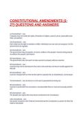 CONSTITUTIONAL AMENDMENTS &lpar;1-27&rpar; QUESTONS AND ANSWERS