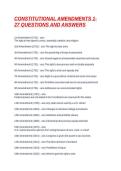 CONSTITUTIONAL AMENDMENTS 1-27 QUESTIONS AND ANSWERS
