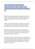 ATI NURSING INFORMATICS CERTIFICATION TEST 2026 FULL QUESTIONS AND ANSWERS GRADED A&plus; 