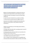 ATI NURSING INFORMATICS ACTUAL PAPER 2026 QUESTIONS WITH SOLUTIONS GRADED A&plus;