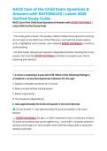 NACE Care of the Child Exam Questions & Answers with RATIONALES &vert; Latest 2026 Verified Study Guide