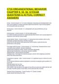 C715 ORGANIZATIONAL BEHAVIOR CHAPTER 9&comma; 10&comma; 16&comma; 12 EXAM QUESTIONS & ACTUAL CORRECT ANSWERS