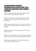 COMPREHENSIVE NURSING PHARMACOLOGY EXAM SCRIPT 2026 COMPLETE QUESTIONS AND CORRECT ANSWERS