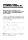 COMPREHENSIVE NURSING PHARMACOLOGY STUDY GUIDE 2026 QUESTIONS WITH ANSWERS GRADED A&plus;
