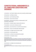 CONSTITUTIONAL AMENDMENTS &lpar;1-27&rpar;&semi; SIMPLIFIED QUESTIONS AND ANSWERS