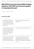 2026 NFHS Soccer Exam Newest 2026 Complete Questions &vert; With 100&percnt; Correct Answers graded A&plus; Guaranteed Success&excl;&excl;