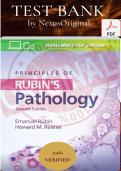 Full Test Bank&colon; Principles of Rubin's Pathology&comma; 7th Edition &vert; Emanuel Rubin&comma; Howard M&period; Reisner &vert; Complete Chapter-by-Chapter Coverage &vert; Verified Questions & Correct Answers &vert; Detailed Clinical Rationales &vert; Medical Pathology & Pathophysiology Level