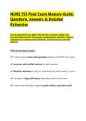 NURS 753 Final Exam Mastery Guide&colon; Questions&comma; Answers & Detailed Rationales